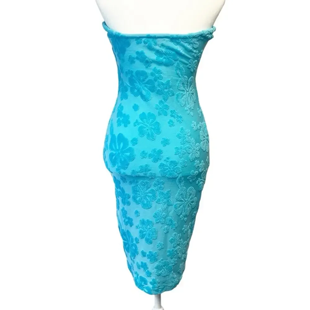 Frankie’s Bikinis Blue Isle Hope Terrycloth Dress Swim Cover